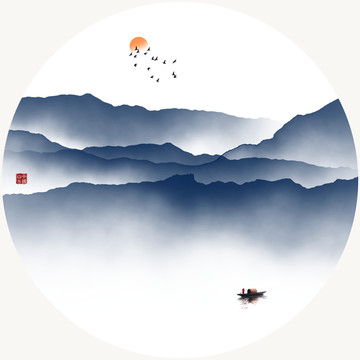 新中式意境山水裝飾畫