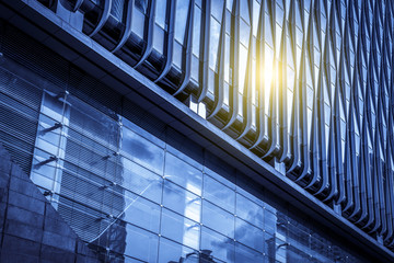 现代建筑摩天大楼局部玻璃幕墙