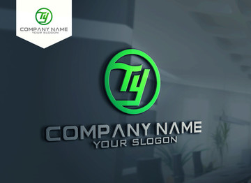 TY字母 綠色 LOGO設(shè)計