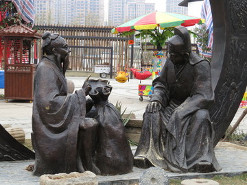 隋唐运河古镇人物雕塑