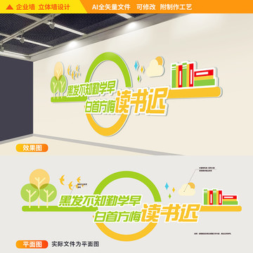 讀書教育培訓立體墻