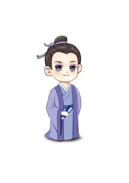 Q版古風拿書人物