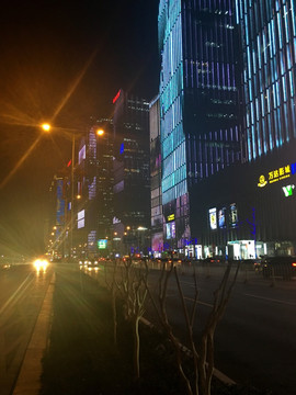 城市的马路 夜景