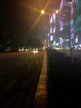 城市的马路 夜景