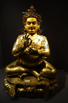 铜鎏金毗瓦巴像 敏珠林寺