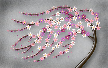 3d浮雕立體一棵樹花電視背景墻