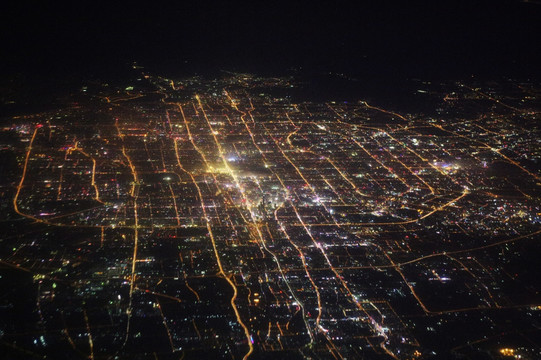 北京 夜景 全景 俯瞰