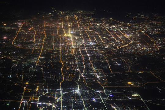 俯瞰 北京 夜景 全景
