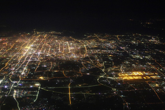 俯瞰 北京 夜景 全景