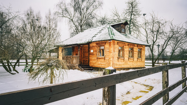 木屋 雪地 卡洛明斯科娅庄园