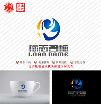 HX字母HR标志科技logo