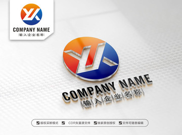 YK字母LOGO设计 KY标志