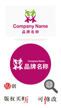 标志 logo 手拉手 人物