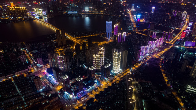 武汉沙湖片区夜景