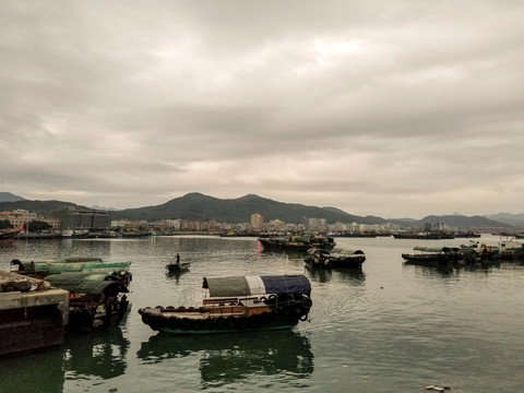 渔港 渔船 海边渔业养殖 码头