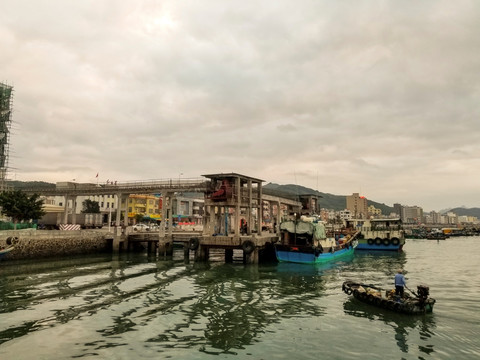 渔港 渔船 海边渔业养殖 码头