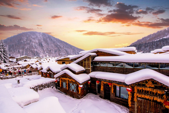 雪乡全景 中国雪乡 雪乡风光