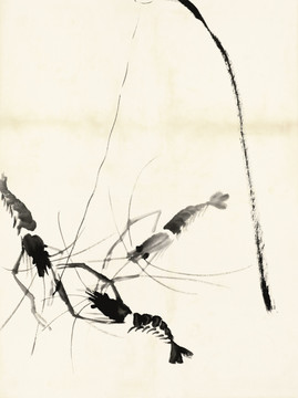 齊白石 魚蝦冊頁 之蝦