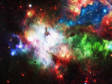 宇宙星空油畫