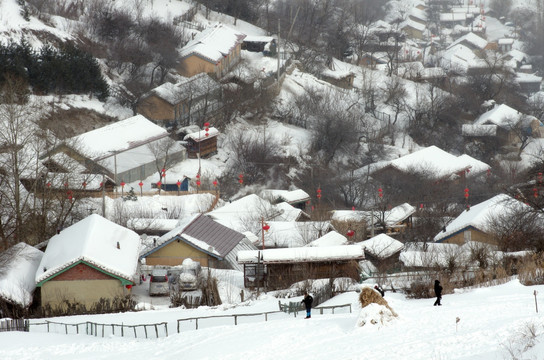 雪乡风景薛村全景