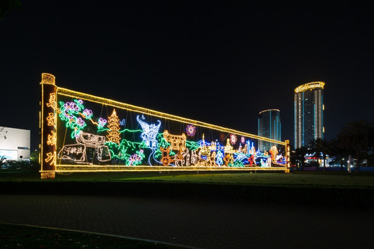 宁波城市灯光彩绘