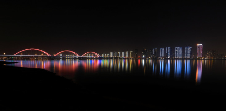 福元路大桥夜景高清