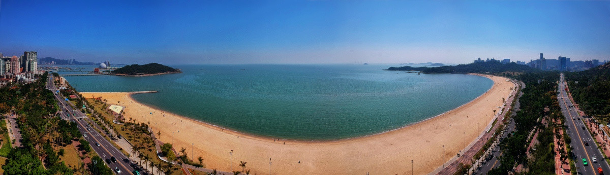 珠海香炉湾沙滩宽幅全景