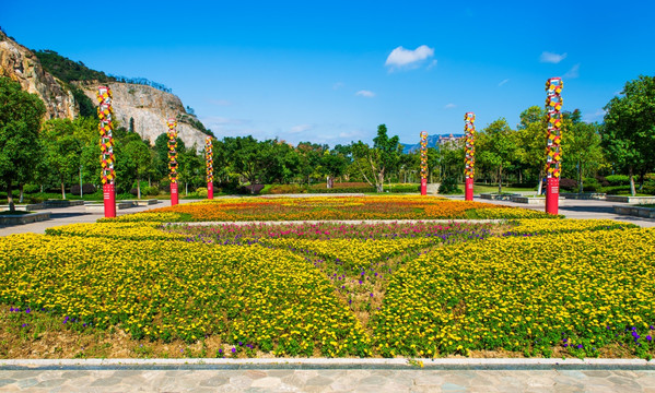 杨府山公园 花坛 园林景观