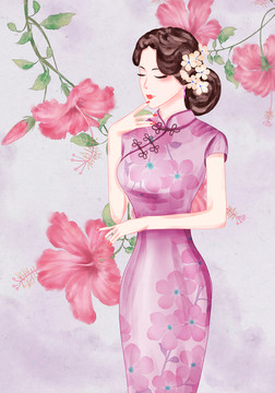 優(yōu)雅旗袍美女