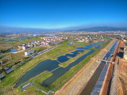 兰溪胡大山湿地公园航拍全景