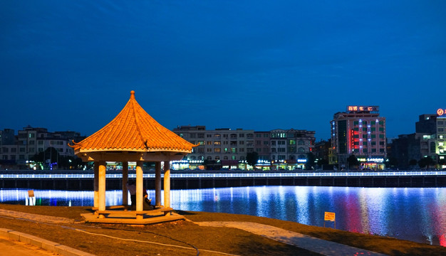 夜景 亭 西湖公园