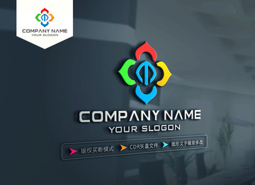 彩色花朵LOGO設(shè)計