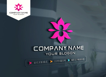 蓮花花朵LOGO設(shè)計(jì)