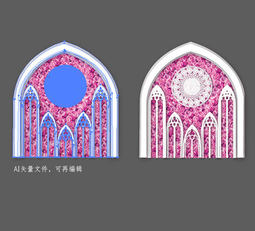 歐式花紋背景板