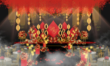 紅金色婚禮 時(shí)尚婚禮 現(xiàn)代婚禮