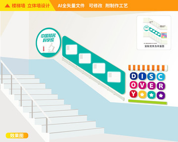 中國科學(xué)名人樓道校園文化墻