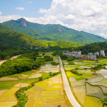 无框画 望夫山 田园风光