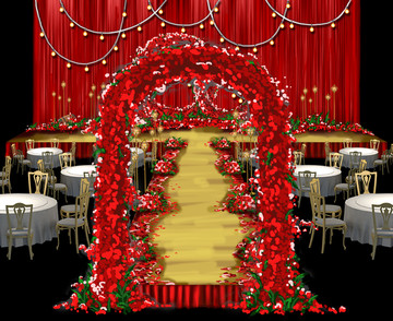 室內(nèi)婚禮紅色