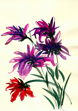 紫色花叢