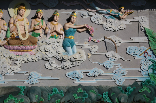 大觉寺佛教故事浮雕壁画
