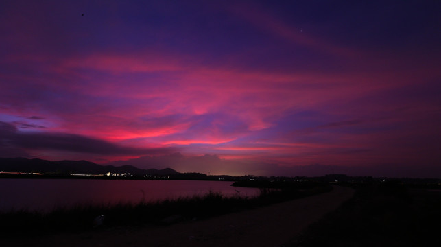 无框画 夕阳 晚霞