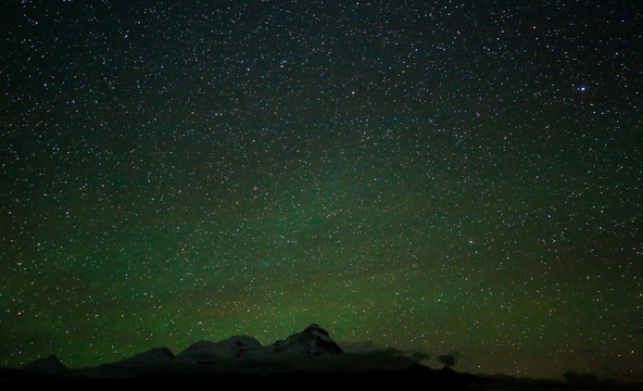 雪山和星空