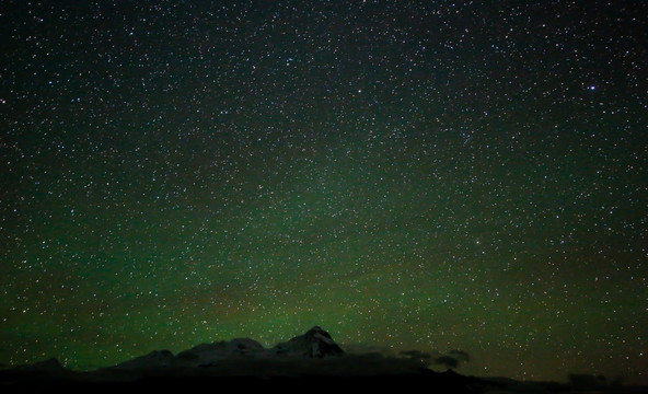 雪山和星空