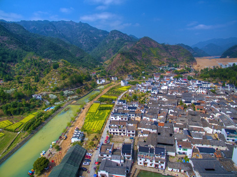 浙江兰溪芝堰古村古建筑航拍