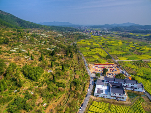 浙江兰溪芝堰古村 溪芝线航拍