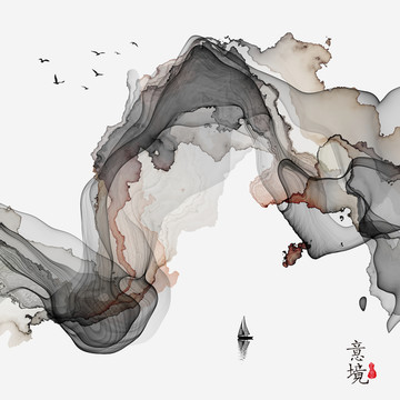 抽象水墨画 意境禅境