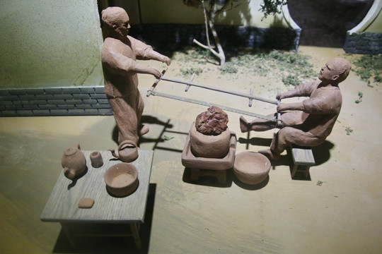 古古人制陶瓷工艺雕像