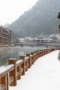 沱江风景 风桥 凤凰新韵 雪景