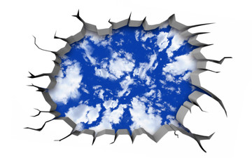 3D蓝天云海立体壁画
