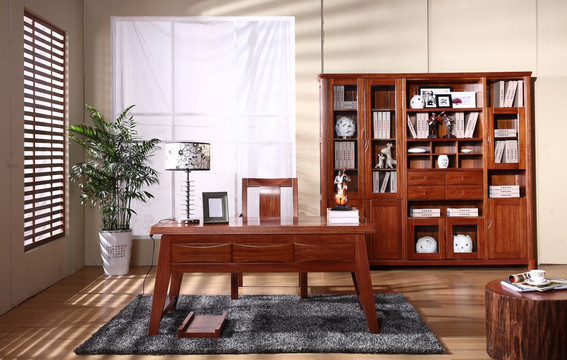 实木书柜 实木书桌 实木书房